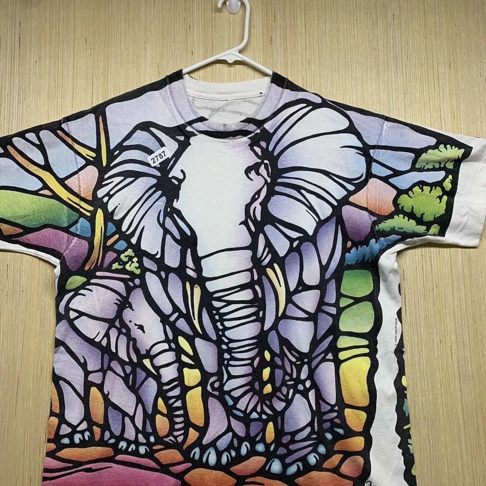 Vintage Liquid Blue Shirt Adult Extra Large White Short Sleeve Men's 1993 AOP - Picture 5 of 16